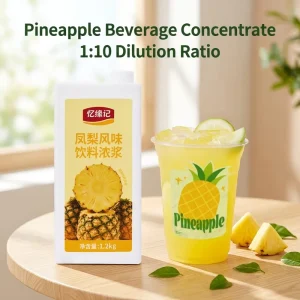 Yiyuanji 1.2kg Pineapple Flavored Beverage Concentrate Syrup 1 10 Dilution for Bubble Tea Milk Tea Smoothie Shaved Ice