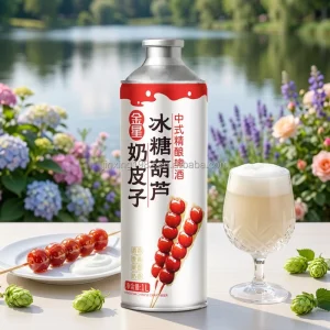 Yogurt Hawthorn Chinese Craft Fruit Vegetable Ale Beer 1L Aluminum Cans Bottles Alcoholic Beverages 4.1% ABV Natural