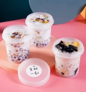 Yogurt Pudding Jelly Ice Cream Cup Packaging 100ml-500ml PP Cups for Food for Beverage Juice Nut Candy